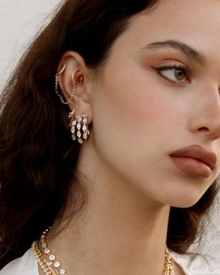 Multi Cubic Zirconia Hoop Earrings