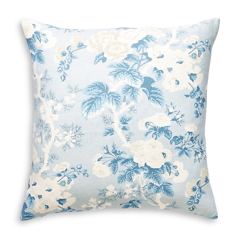 Scalamandre Ascot Linen Print Pillow In Sky