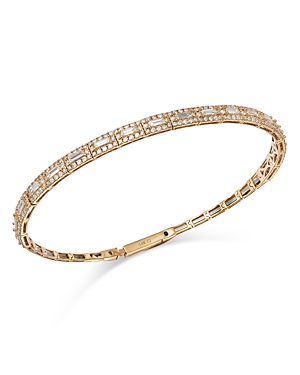 Shop Bloomingdale's Diamond Baguette & Round Flexible Bangle Bracelet In 14k Yellow Gold, 2.0 Ct. T.w.