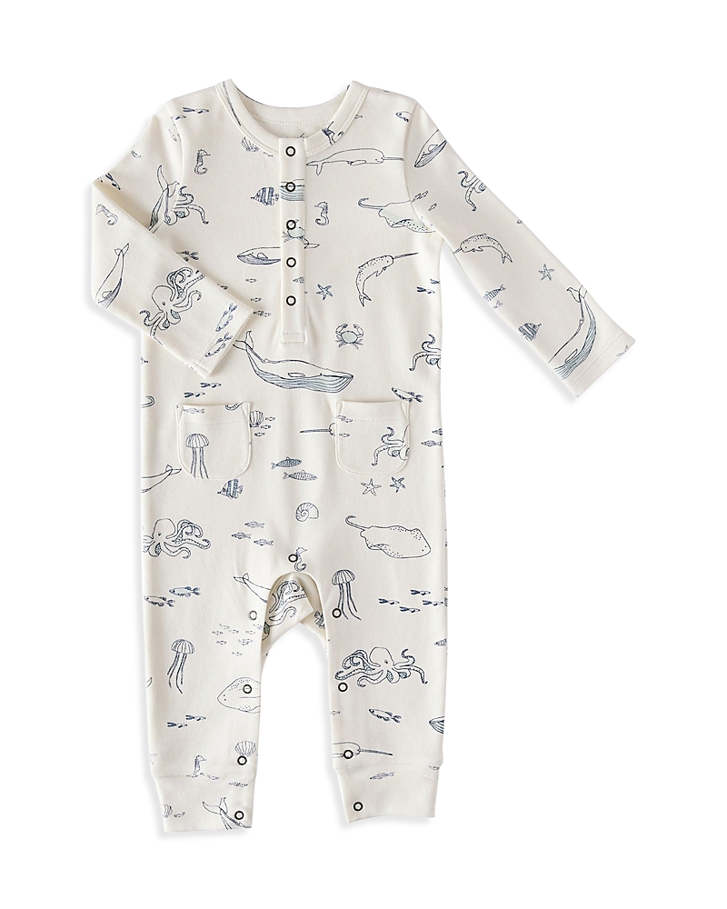 PEHR UNISEX HENLEY PATCH POCKET ROMPER - BABY