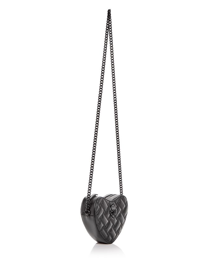 Shop Kurt Geiger Kensington Heart Shape Crossbody In Black/black