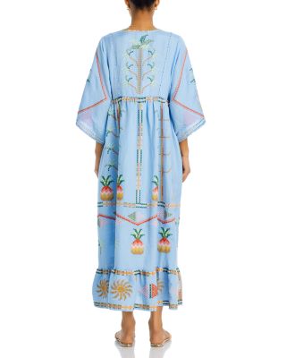 FARM Rio Embroidered Pineapple Maxi Dress Swim Cover-Up | Bloomingdale's  Women