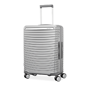 Shop Samsonite Framelock Max Carry On Spinner Suitcase In Glacial Silver