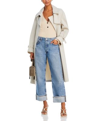 AGOLDE Fran High Rise Wide Leg Low Slung Cuffed Jeans in