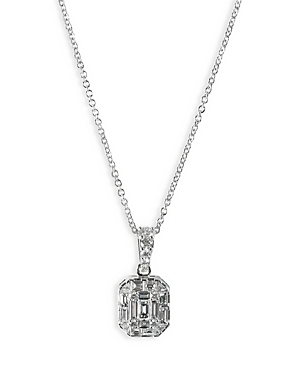 Zydo 18k White Gold Mosaic Diamond Pendant Necklace 16, 0.79 Ct. T. W. In White