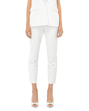 Shop Pinko High Rise Slim Fit Pants In Bright White