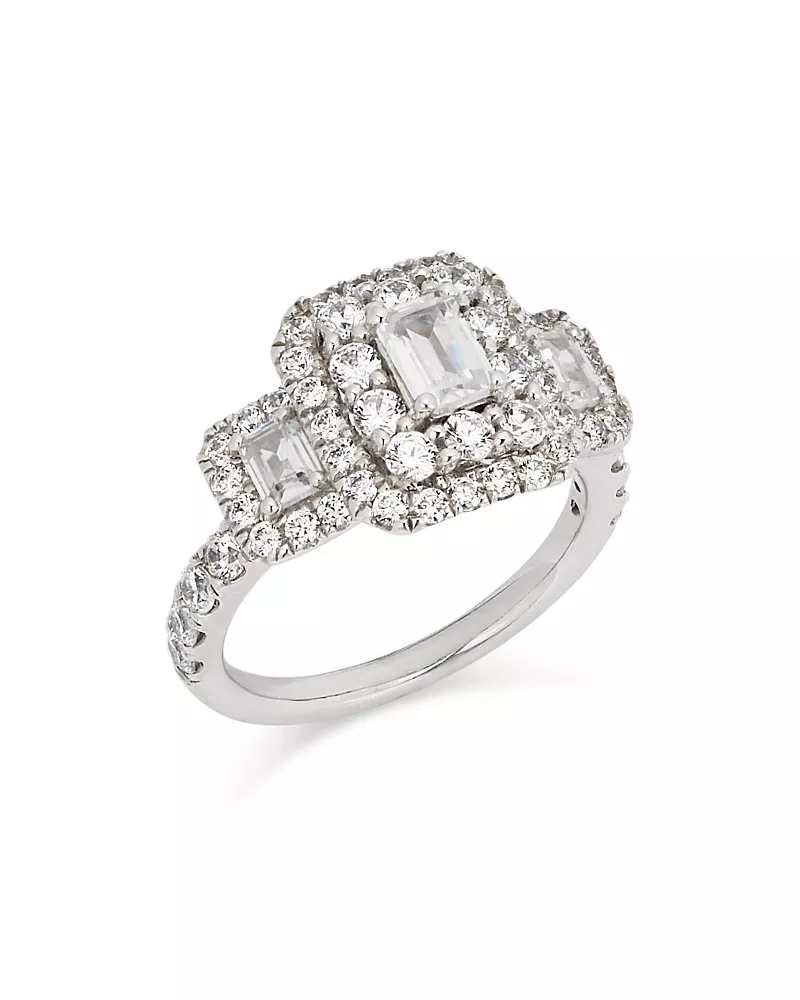 Bloomingdale's Fine Collection Diamond Octagon & Round Halo Engagement Ring in 14K White Gold, 2.5 ct. t. w