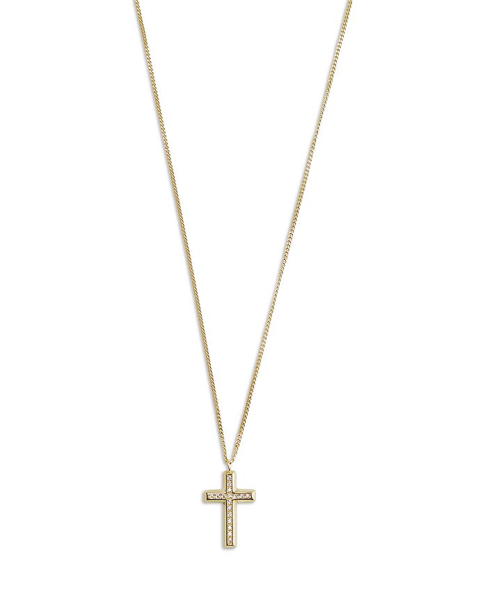 Argento Vivo Pavé Cross Pendant Necklace in 18K Gold Plated Sterling ...