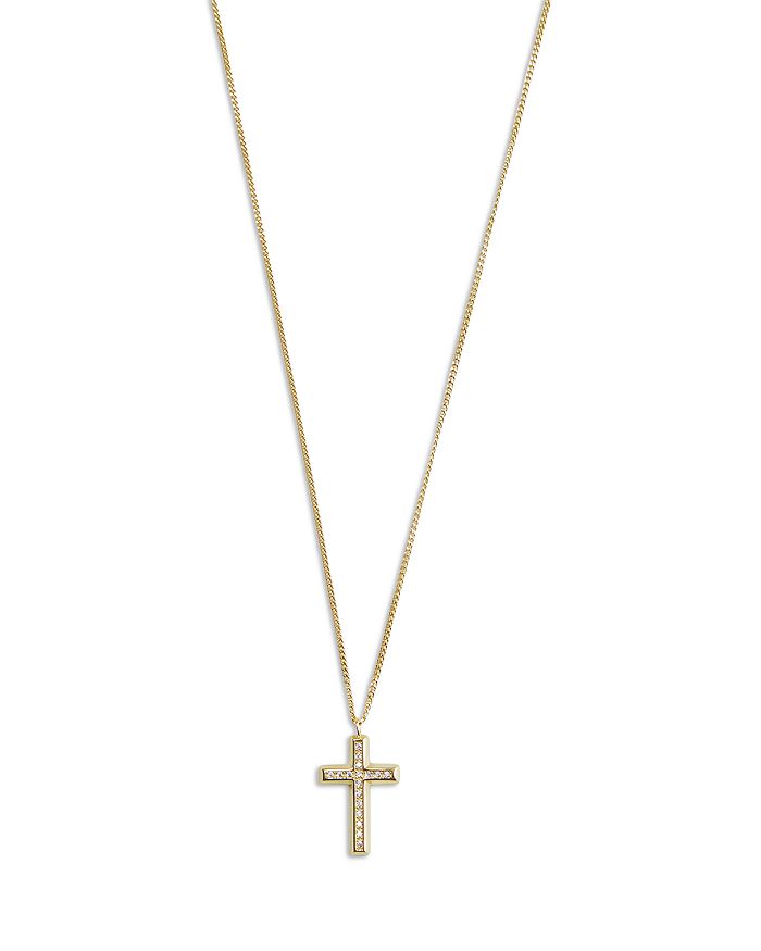 Argento Vivo Pav Cross Pendant Necklace in 18K Gold Plated