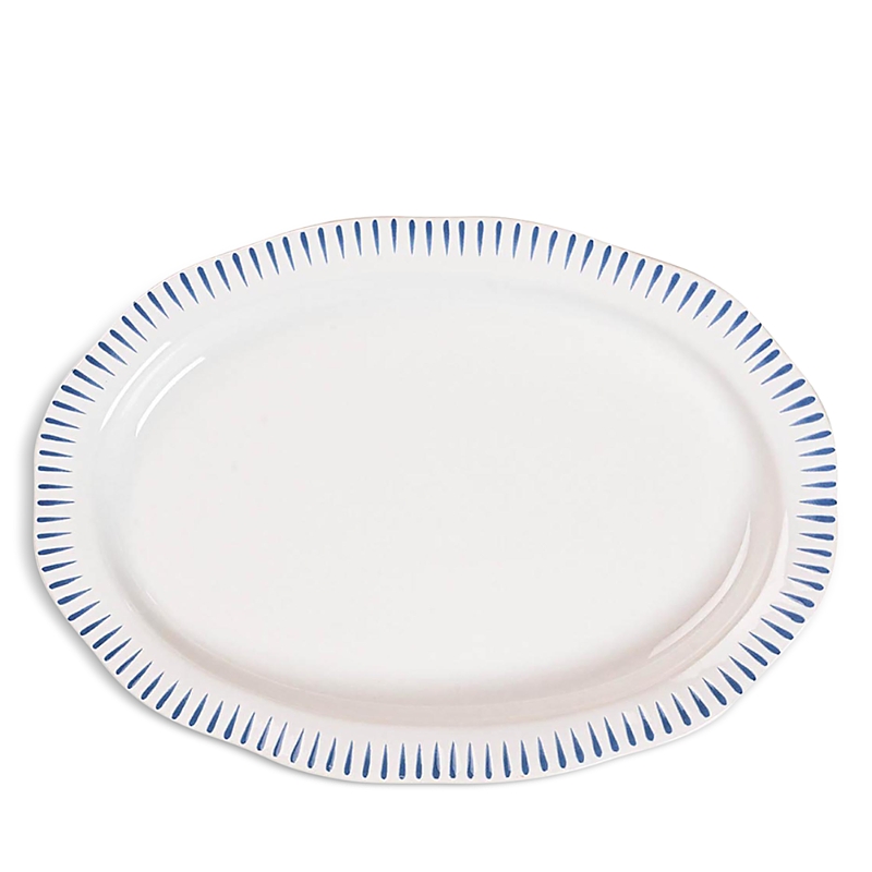 Juliska Sitio Stripe 17 Serving Platter In Delft Blue