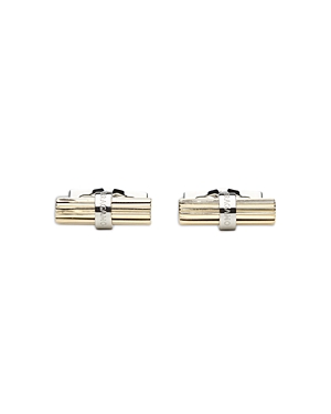 Ferragamo Two Tone Cylindrical Cufflinks In Pld/oro