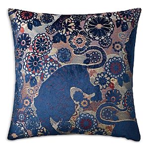 Scalamandre Siberian Tiger Decorative Pillow, 22 X 22 In Sapphire Flame