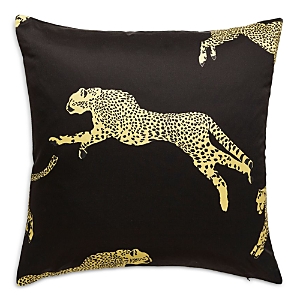 Scalamandre Leaping Cheetah Decorative Pillow, 22 X 22 In Black