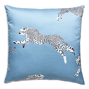 Scalamandre Leaping Cheetah Decorative Pillow, 22 X 22 In Cloud Nine