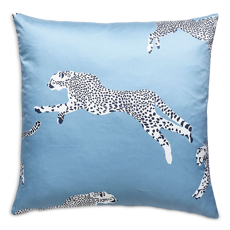 Scalamandre Leaping Cheetah Decorative Pillow, 22 X 22 In Cloud Nine