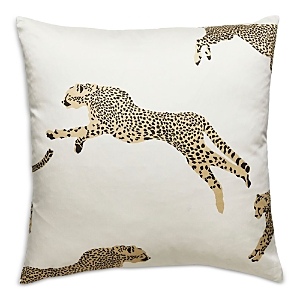 Scalamandre Leaping Cheetah Decorative Pillow, 22 X 22 In Dune