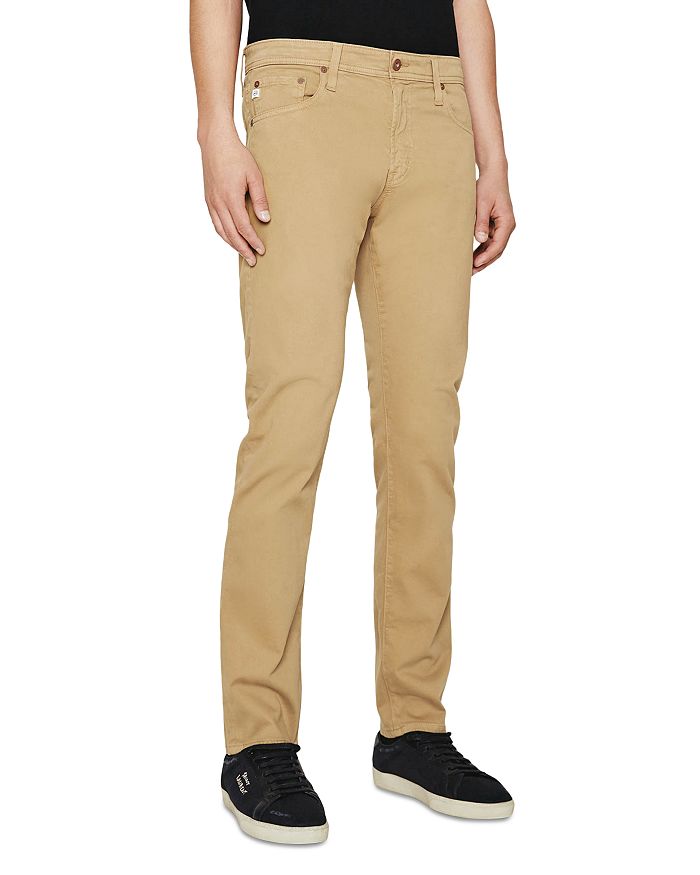 AG Tellis Slim Straight Twill Pants in Sandy Cliff Brown | Bloomingdale's image.