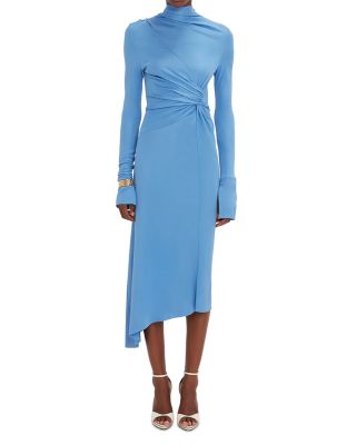Victoria Beckham Front Twist Long Sleeve Asymmetrical Dress |  Bloomingdale's Women