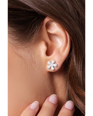 14K Yellow Gold Diamond Forget Me Not Petite Pav&eacute; Stud Earrings