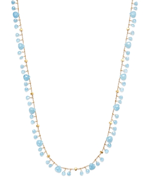 Marco Bicego 18k Yellow Gold Paradise Aquamarine Dangle Strand Necklace, 36 - 100% Exclusive In Blue/gold