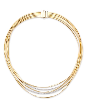 Marco Bicego 18K White & Yellow Gold Marrakech Diamond Five Strand Twist Collar Necklace, 16.5