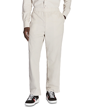 Shop Moncler Cotton Regular Fit Trousers In Stone