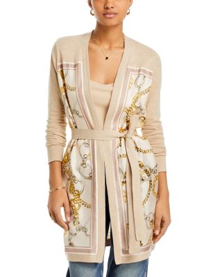 L'AGENCE - Beverley Silk Panel Chain Cardigan