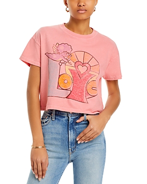 Shop Mother The Grab Bag Crop Graphic Tee In Love Cupid