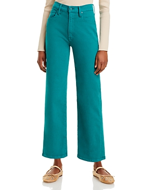 Mother The Rambler Zip Ankle Jeans In Teal Green