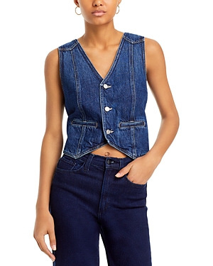Shop Mother The Masked Rider Denim Vest In Did You Bring Me Anything