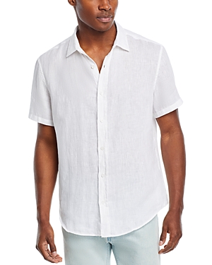 The Men's Store At Bloomingdale's Linen Regular Fit Short Sleeve Button Down Shirt - 100% Exclusive In White