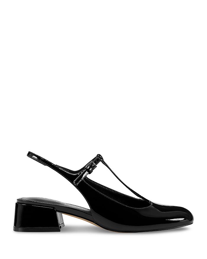 Shop Marc Fisher Ltd Women's ml Folly Slip On T Strap Mid Heel Pumps In Black