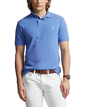 Shop Polo Ralph Lauren Cotton Mesh Classic Fit Polo Shirt In New England Blue