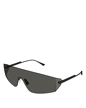 Shop Bottega Veneta Light Ribbon Mask Metal Sunglasses, 99mm In Black/gray Solid