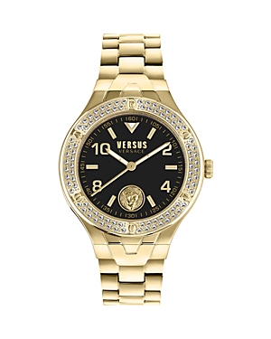 Shop Versus Vittoria Crystal Watch, 38mm In Black/gold