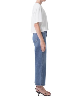 Harper Mid Rise Wide Ankle Jeans in Moor