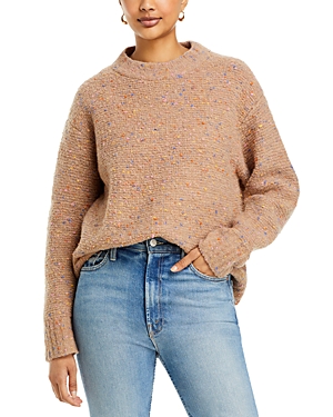 Theory Multicolored Boucle Sweater In Camel Mult