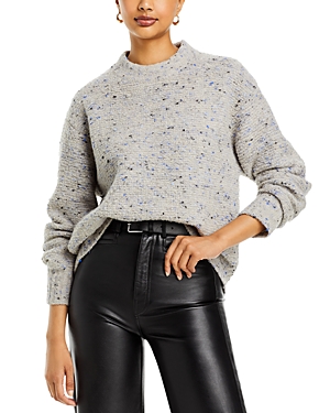 Theory Multicolored Boucle Sweater In Light Grey Multi