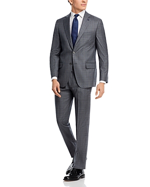 Shop Hart Schaffner Marx New York Plaid Regular Fit Suit In Grey