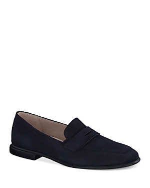Shop Paul Green Women's Talia Leather Loafer Flats In Blue Suede