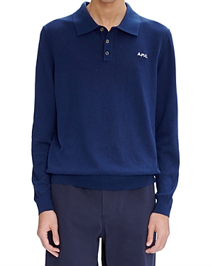 A.p.c. Blaise Long Sleeve Lightweight Crepe Polo Shirt