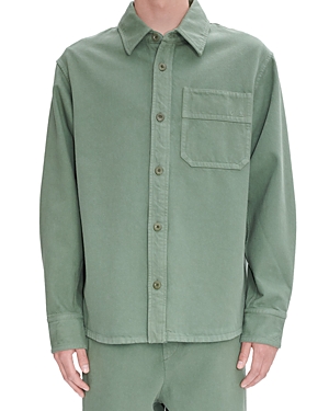 A.p.c. Basile Brodee Surchemise Button Front Long Sleeve Shirt