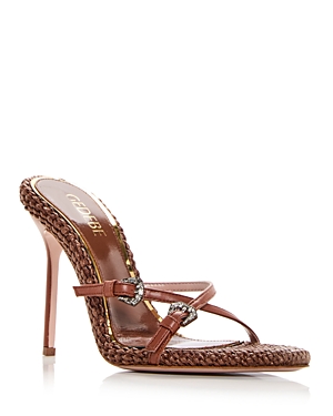 Gedebe Women's Jilla High Heel Slide Sandals In Rafia Brown