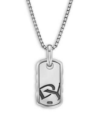Sterling Silver Sculptured Cable Rectangular Dog Tag Enhancer Pendant