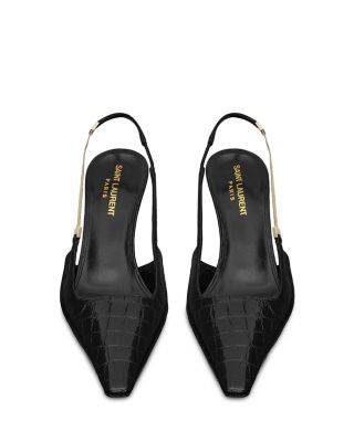  Women's Blake Slingback Pumps in Crocodile-embossed Leather