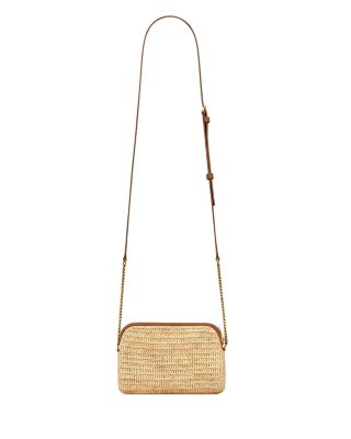 ★SAINT LAURENT★関税込♪日本未入荷♪Gaby raffia バッグ SAINT LAURENT Gaby leather-trimmed raffia shoulder bag | NET