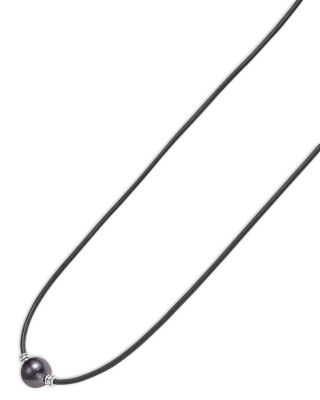 Men's Sterling Silver Anthem Black Tahitian Pearl Pendant Necklace, 20" - Exclusive