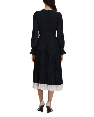 priya pleated belted midi dress REISS Priya Pleated Midi Dress