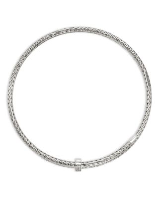 Sterling Silver Diamond Pav&eacute; Spear Coil Choker