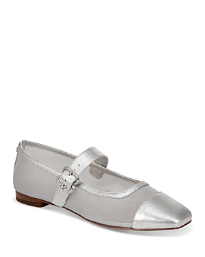 Shop Sam Edelman Women's Miranda Square Toe Mary Jane Shoes In Silver